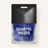 モダントレンディーブルー爪、 ネイルポーランドビューティシャンサロン バッジ (正面)