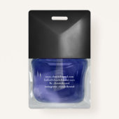 モダントレンディーブルー爪、 ネイルポーランドビューティシャンサロン バッジ (裏面)