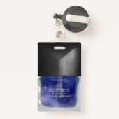 モダントレンディーブルー爪、 ネイルポーランドビューティシャンサロン バッジ (裏面リトラクタブル付き)