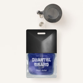 モダントレンディーブルー爪、 ネイルポーランドビューティシャンサロン バッジ