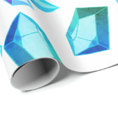 モダントレンディーブルー&グリーンゲードジェムストーンズ ラッピングペーパー (ロールコーナー)