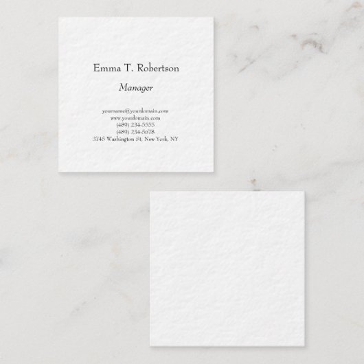 モダントレンディープレーンシンプルミニマル厚スクエア スクエア名刺 (正面/裏面)