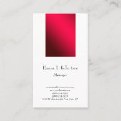 モダントレンディープレーンシンプルミニマル赤白 名刺 (正面)