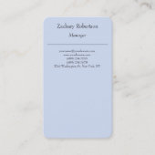 モダントレンディープレーンシンプルミニマル青 名刺 (正面)