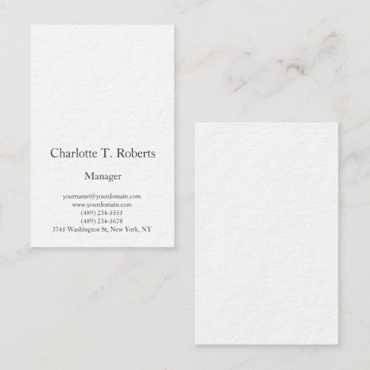 モダントレンディープレーンプロフェッショナルミニマル 名刺 (正面/裏面)