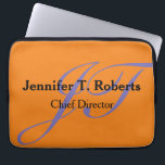 モダントレンディープレーン灰色のスクリプトモノグラム ラップトップスリーブ<br><div class="desc">手書きモノグラムプロフェッショナルデザイン。さまざまな違うデザイン、種類、フォントから選択。</div>