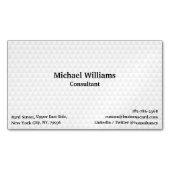 モダントレンディーホワイトジオメトリックパターエレガントンシック マグネット名刺 (正面)