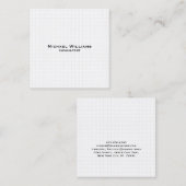 モダントレンディーホワイトチェックミニマルプロフェッショナル スクエア名刺 (正面/裏面)