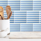 モダントレンディーホワイトブルーストライプパターン タイル