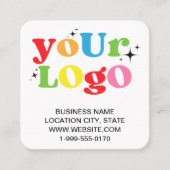 モダントレンディーホワカスタムイトのロゴとQRコード スクエア名刺 (正面)