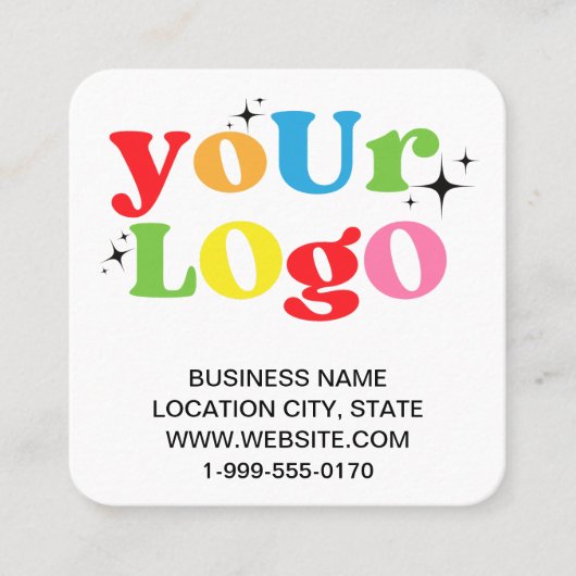 モダントレンディーホワカスタムイトのロゴとQRコード スクエア名刺 (正面)