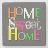 モダントレンディーホーカラフルムスイートホーム ストーンコースター (正面)