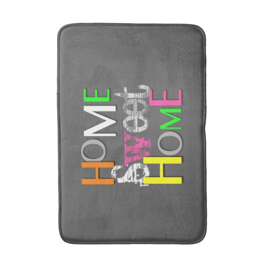 モダントレンディーホーカラフルムスイートホーム バスマット (正面縦)