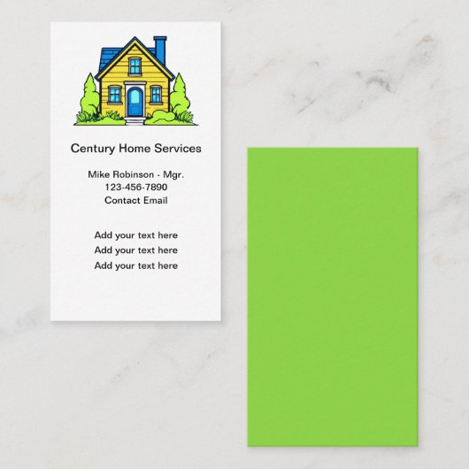 モダントレンディーホームサービスカラフル名刺 名刺 (正面/裏面)