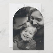 モダントレンディーボウ2フォトクリスマスアーチカード 招待状 (裏面)