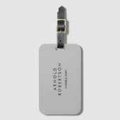モダントレンディーミニマリストのグレー名タグ ラゲッジタグ (正面縦)