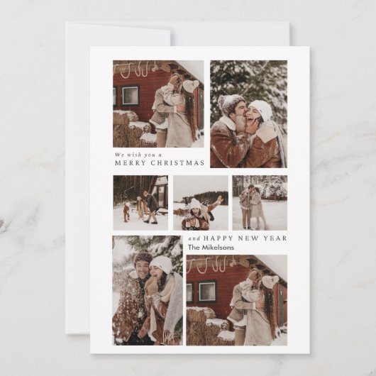 モダントレンディーミニマルなクリスマスカップルの写真 シーズンカード (正面)