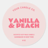 モダントレンディーミニマルろうそくラベル ラウンドシール (正面)