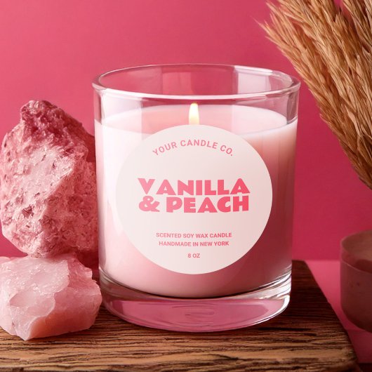 モダントレンディーミニマルろうそくラベル ラウンドシール