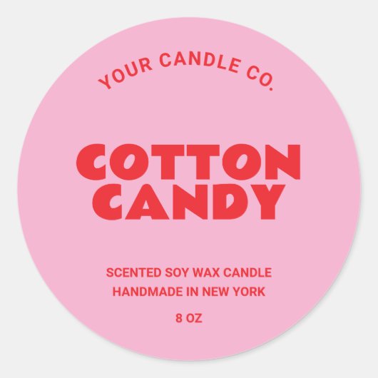 モダントレンディーミニマルろうそくラベル ラウンドシール (正面)