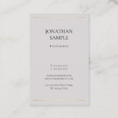 モダントレンディーミニマルデザインエレガント平面 名刺 (裏面)