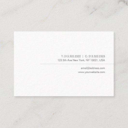 モダントレンディーミニマルプロフェッショナルテンプレート 名刺 (裏面)