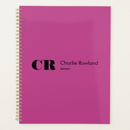 モダントレンディーミニマルモノグラムバイオレットパープル プランナー手帳 (正面)