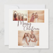 モダントレンディーミニマル写真楽しいクリスマス シーズンカード (正面)