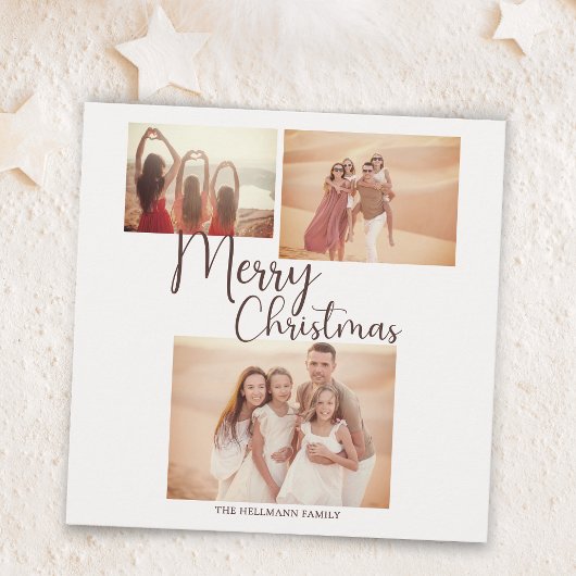 モダントレンディーミニマル写真楽しいクリスマス シーズンカード