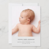 モダントレンディーミニマル生誕発表 案内状 (裏面)