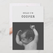 モダントレンディーミニマル生誕発表 案内状 (正面/裏面)