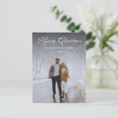 モダントレンディーミニマル、クリスマスファミリー写真 ポストカード (スタンド正面)