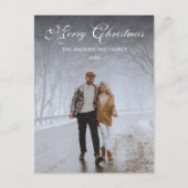 モダントレンディーミニマル、クリスマスファミリー写真 ポストカード (正面)