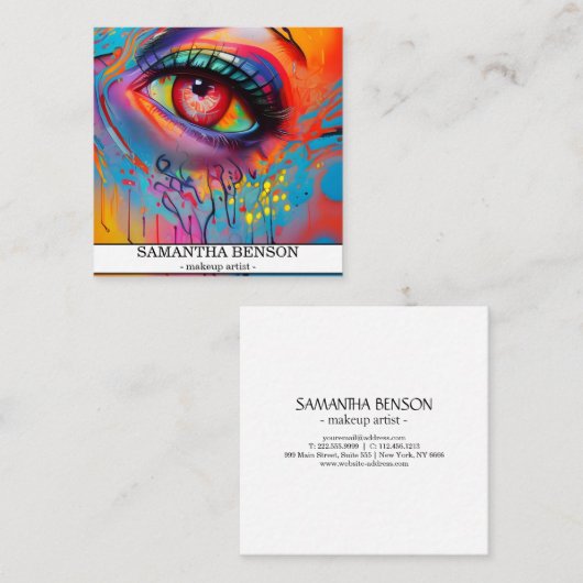 モダントレンディーメイクアップアーティスト スクエア名刺 (正面/裏面)