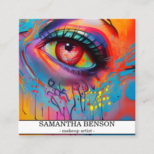 モダントレンディーメイクアップアーティスト スクエア名刺 (正面)