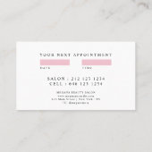 モダントレンディーメイクアップスクリプトアポイントメントピンク 名刺 (裏面)