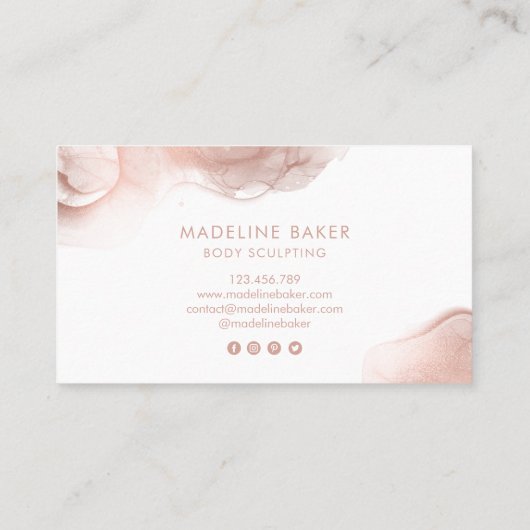 モダントレンディーメエレガントークアップアーティストブティックブシ 名刺 (裏面)