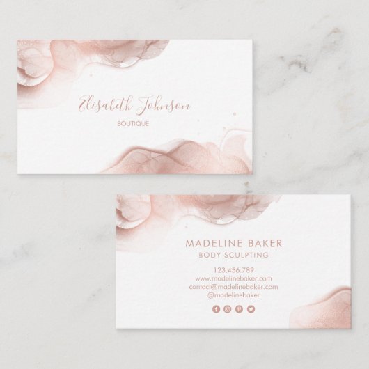 モダントレンディーメエレガントークアップアーティストブティックブシ 名刺 (正面/裏面)