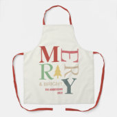 モダントレンディーメリーと明るいミニマルカラフルリスト エプロン (正面)