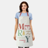 モダントレンディーメリーと明るいミニマルカラフルリスト エプロン (着用した状態)