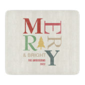 モダントレンディーメリーと明るいミニマルカラフルリスト カッティングボード (正面)