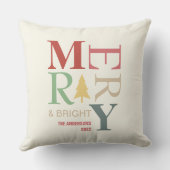 モダントレンディーメリーと明るいミニマルカラフルリスト クッション (裏面)