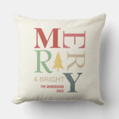 モダントレンディーメリーと明るいミニマルカラフルリスト クッション (正面)