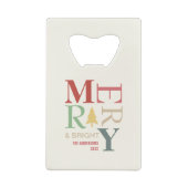 モダントレンディーメリーと明るいミニマルカラフルリスト クレジットカード栓抜き (裏面)