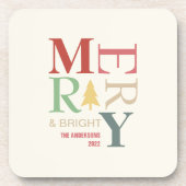 モダントレンディーメリーと明るいミニマルカラフルリスト コースター (正面)