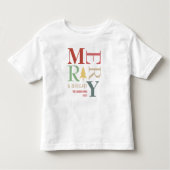 モダントレンディーメリーと明るいミニマルカラフルリスト トドラーTシャツ (正面)