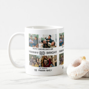 モダントレンディーメリーと明るい家族の写真 コーヒーマグカップ