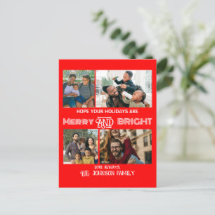 モダントレンディーメリーと明るい家族の写真 シーズンポストカード