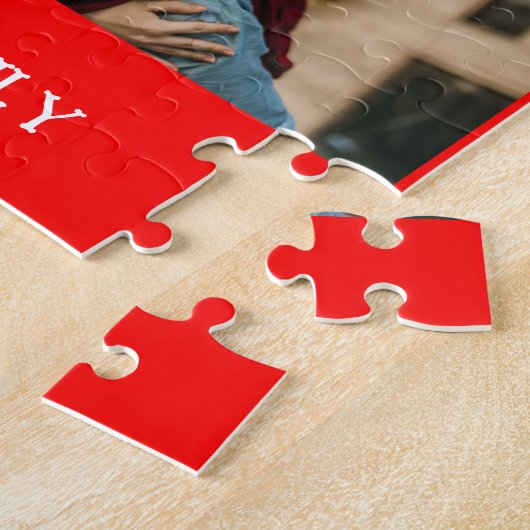 モダントレンディーメリーと明るい家族の写真 ジグソーパズル (側面)