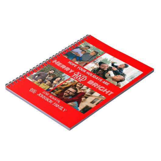 モダントレンディーメリーと明るい家族の写真 ノートブック (左側)